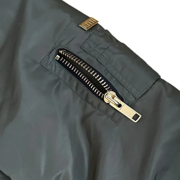 Kith Longline Bomber Jacket Size L Olive Green - Picture 5 of 12